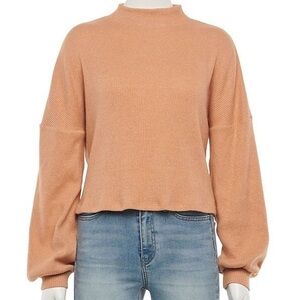 Peachy balloon sleeve mock neck